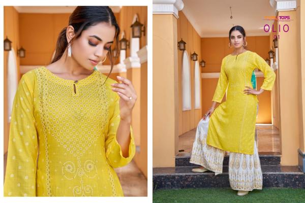 Tips & Tops Olio Festive Wear Fancy Kurti With Gharara